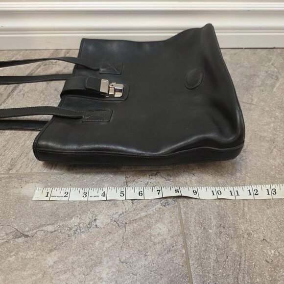 VTG Dooney and Bourke Black leather 2 Handle Tote Panama Collection 1980's - Picture 15 of 16